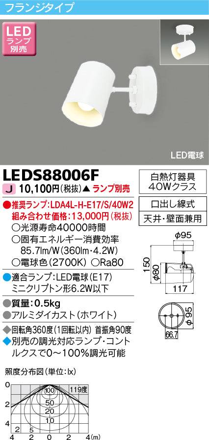 東芝（TOSHIBA）スポットライト LEDS88006F