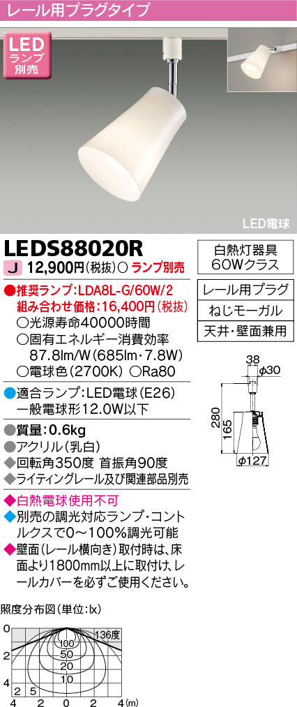 東芝（TOSHIBA）スポットライト LEDS88020R