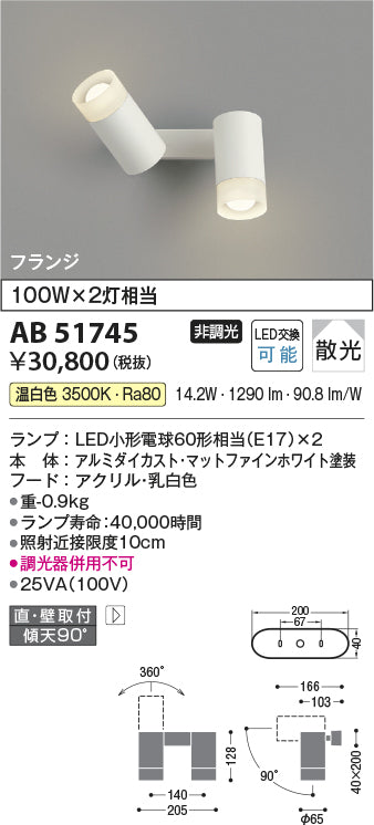 コイズミ（KOIZUMI）スポットライト AB51745