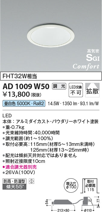 コイズミ（KOIZUMI）ポーチライト AD1009W50