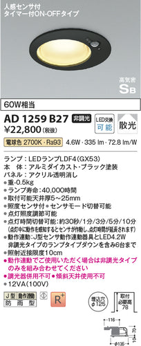 コイズミ（KOIZUMI）屋外灯 AD1259B27