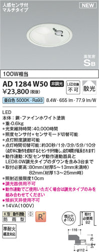 コイズミ（KOIZUMI）屋外灯 AD1284W50