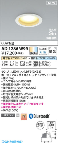 コイズミ（KOIZUMI）ダウンライト AD1286W99