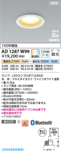 コイズミ（KOIZUMI）ダウンライト AD1287W99