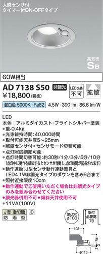コイズミ（KOIZUMI）ポーチライト AD7138S50