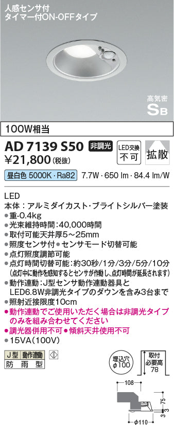 コイズミ（KOIZUMI）ポーチライト AD7139S50
