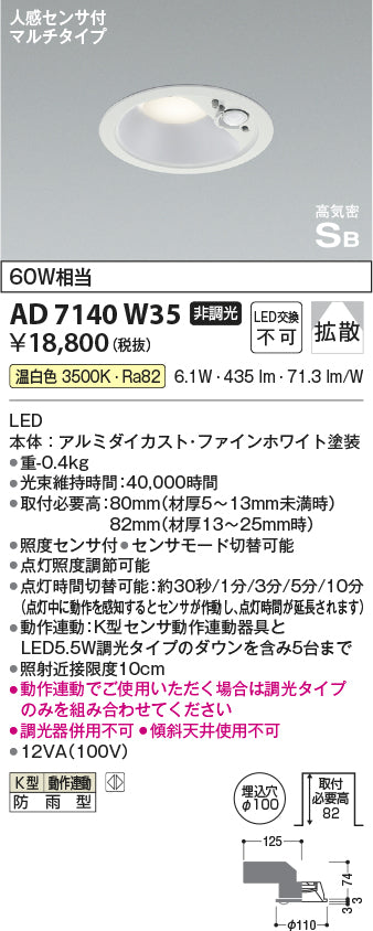 コイズミ（KOIZUMI）ポーチライト AD7140W35
