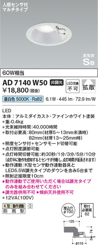 コイズミ（KOIZUMI）ポーチライト AD7140W50