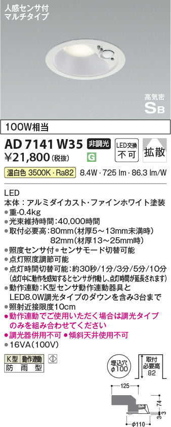 コイズミ（KOIZUMI）ポーチライト AD7141W35
