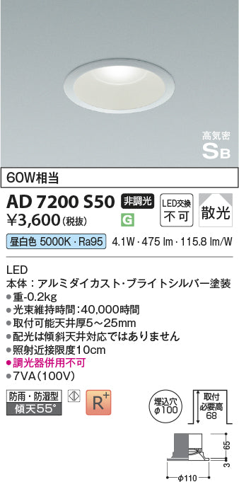 コイズミ（KOIZUMI）屋外灯 AD7200S50