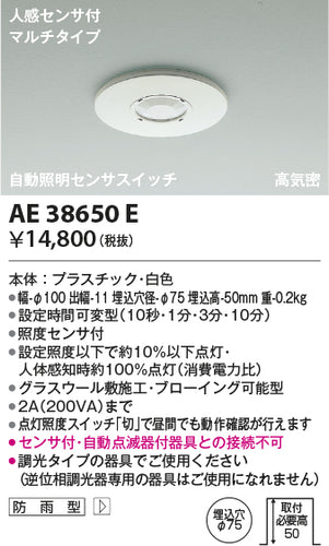 コイズミ（KOIZUMI）ポーチライト AE38650E