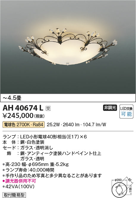 コイズミ（KOIZUMI）シーリングライト AH40674L
