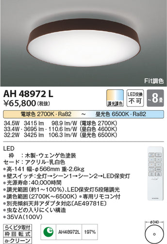 コイズミ（KOIZUMI）シーリングライト AH48972L