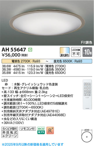コイズミ（KOIZUMI）シーリングライト AH55647