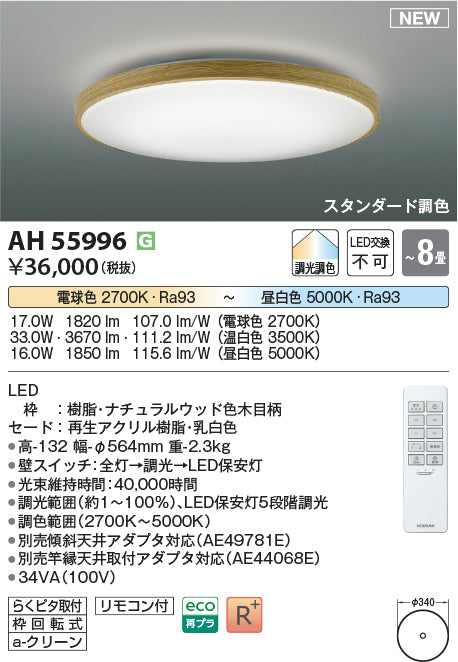 コイズミ（KOIZUMI）シーリングライト AH55996
