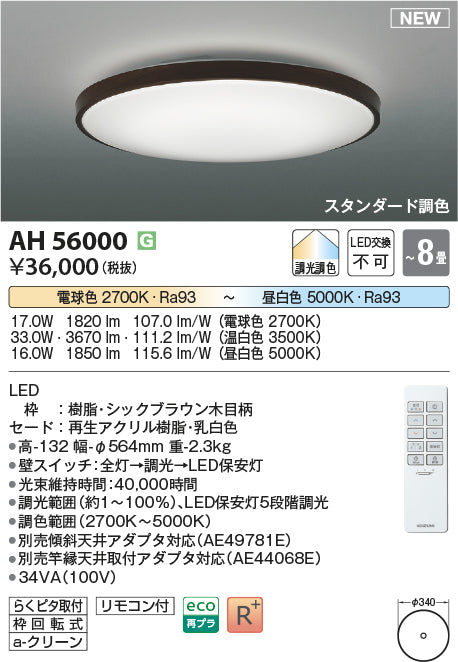 コイズミ（KOIZUMI）シーリングライト AH56000