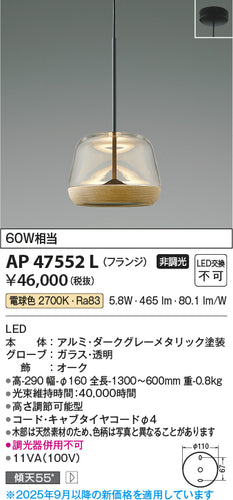 コイズミ（KOIZUMI）ペンダント AP47552L