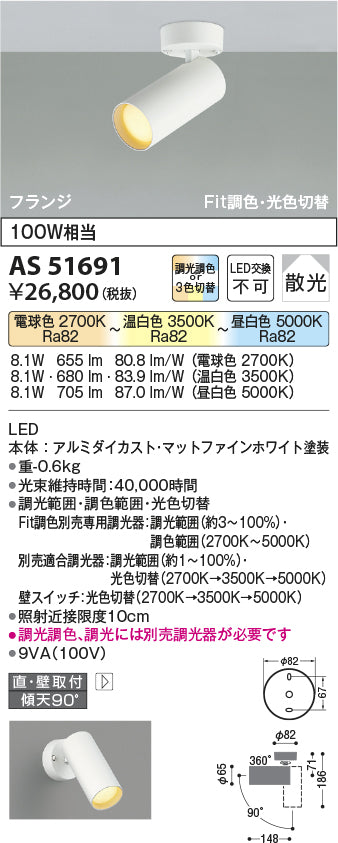 コイズミ（KOIZUMI）スポットライト AS51691