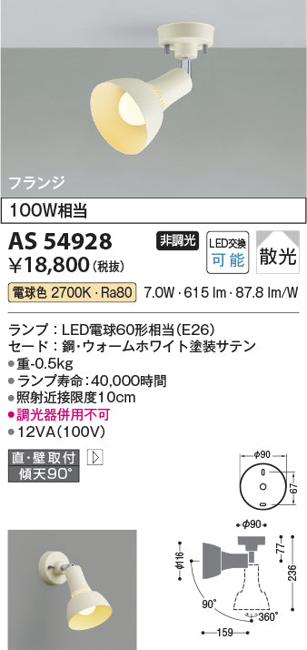 コイズミ（KOIZUMI）スポットライト AS54928