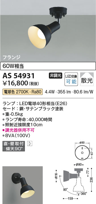 コイズミ（KOIZUMI）スポットライト AS54931