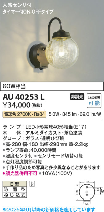 コイズミ（KOIZUMI）ポーチライト AU40253L