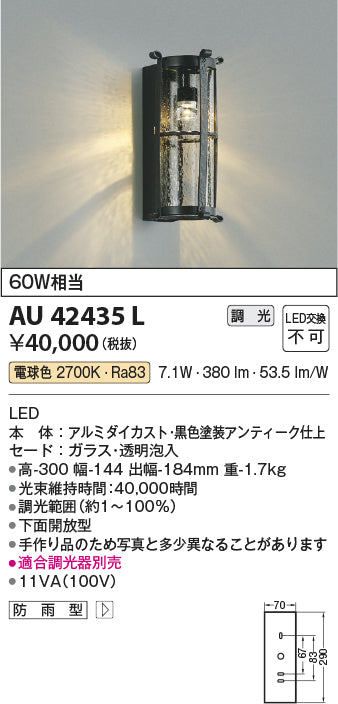 コイズミ（KOIZUMI）ポーチライト AU42435L