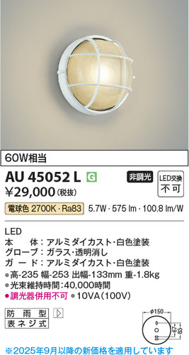 コイズミ（KOIZUMI）ポーチライト AU45052L
