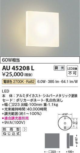 コイズミ（KOIZUMI）ポーチライト AU45208L