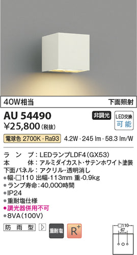 コイズミ（KOIZUMI）ポーチライト AU54490