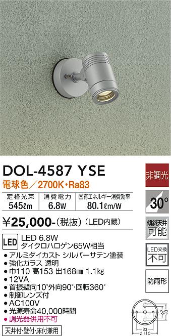 ダイコー（DAIKO）屋外灯 DOL-4587YSE