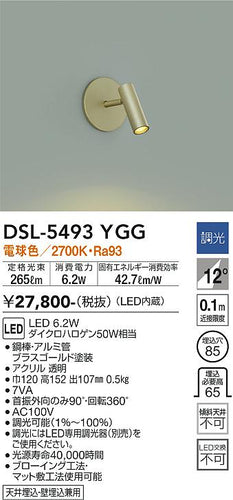 ダイコー（DAIKO）スポットライト DSL-5493YGG