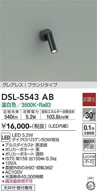 ダイコー（DAIKO）スポットライト DSL-5543AB