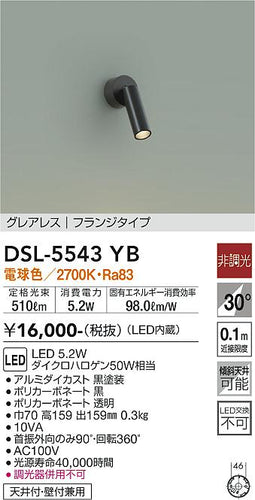 ダイコー（DAIKO）スポットライト DSL-5543YB