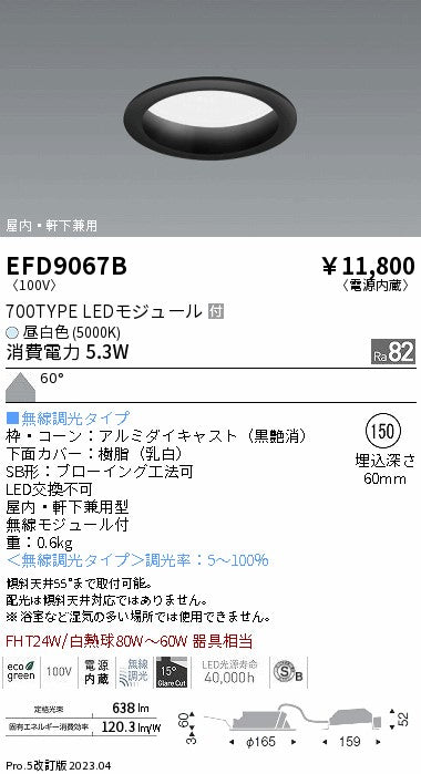 遠藤照明（ENDO）ポーチライト EFD9067B