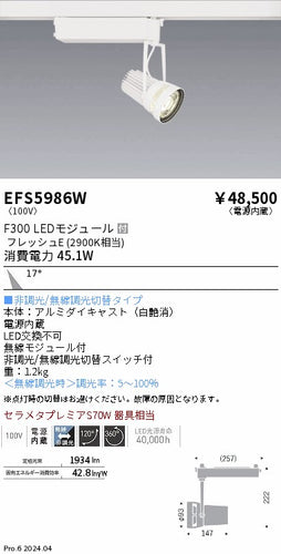 遠藤照明（ENDO）スポットライト EFS5986W