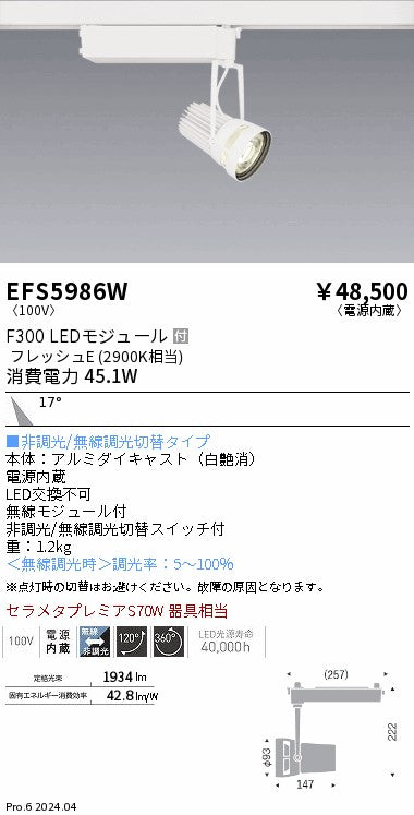 遠藤照明（ENDO）スポットライト EFS5986W