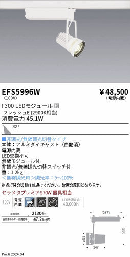遠藤照明（ENDO）スポットライト EFS5996W