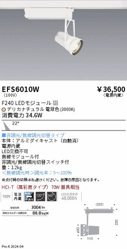 遠藤照明（ENDO）スポットライト EFS6010W