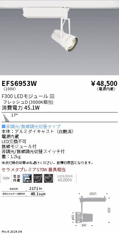 遠藤照明（ENDO）スポットライト EFS6953W
