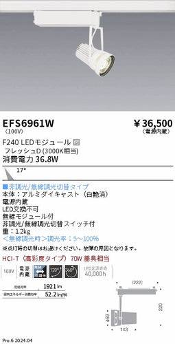 遠藤照明（ENDO）スポットライト EFS6961W