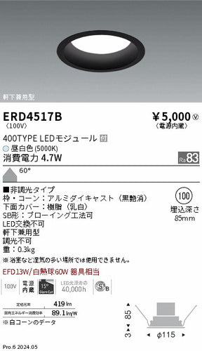 遠藤照明（ENDO）ポーチライト ERD4517B