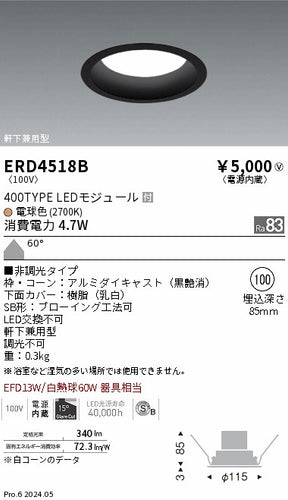 遠藤照明（ENDO）ポーチライト ERD4518B