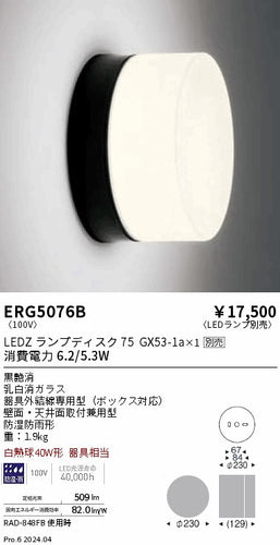 遠藤照明（ENDO）ポーチライト ERG5076B