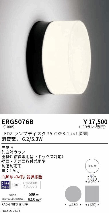 遠藤照明（ENDO）ポーチライト ERG5076B
