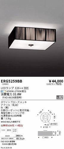 遠藤照明（ENDO）シーリングライト ERG5259BB