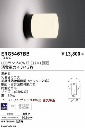 遠藤照明（ENDO）屋外灯 ERG5467BB