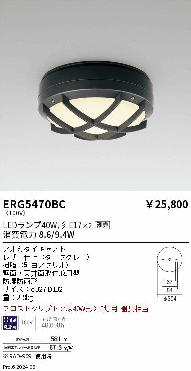 遠藤照明（ENDO）ポーチライト ERG5470BC