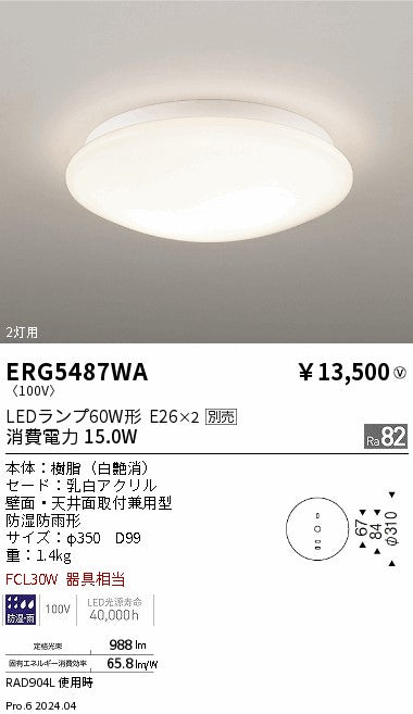 遠藤照明（ENDO）屋外灯 ERG5487WA