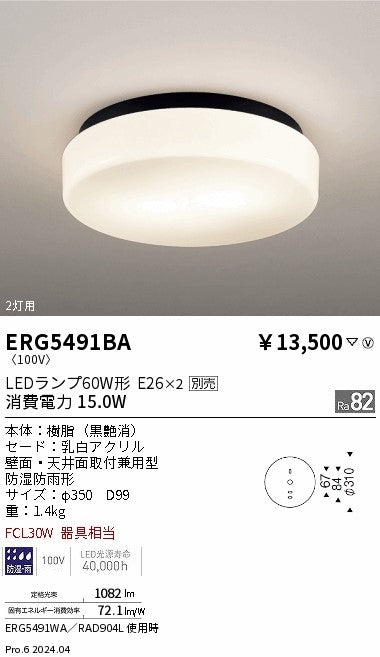 遠藤照明（ENDO）屋外灯 ERG5491BA