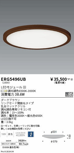 遠藤照明（ENDO）シーリングライト ERG5496UB